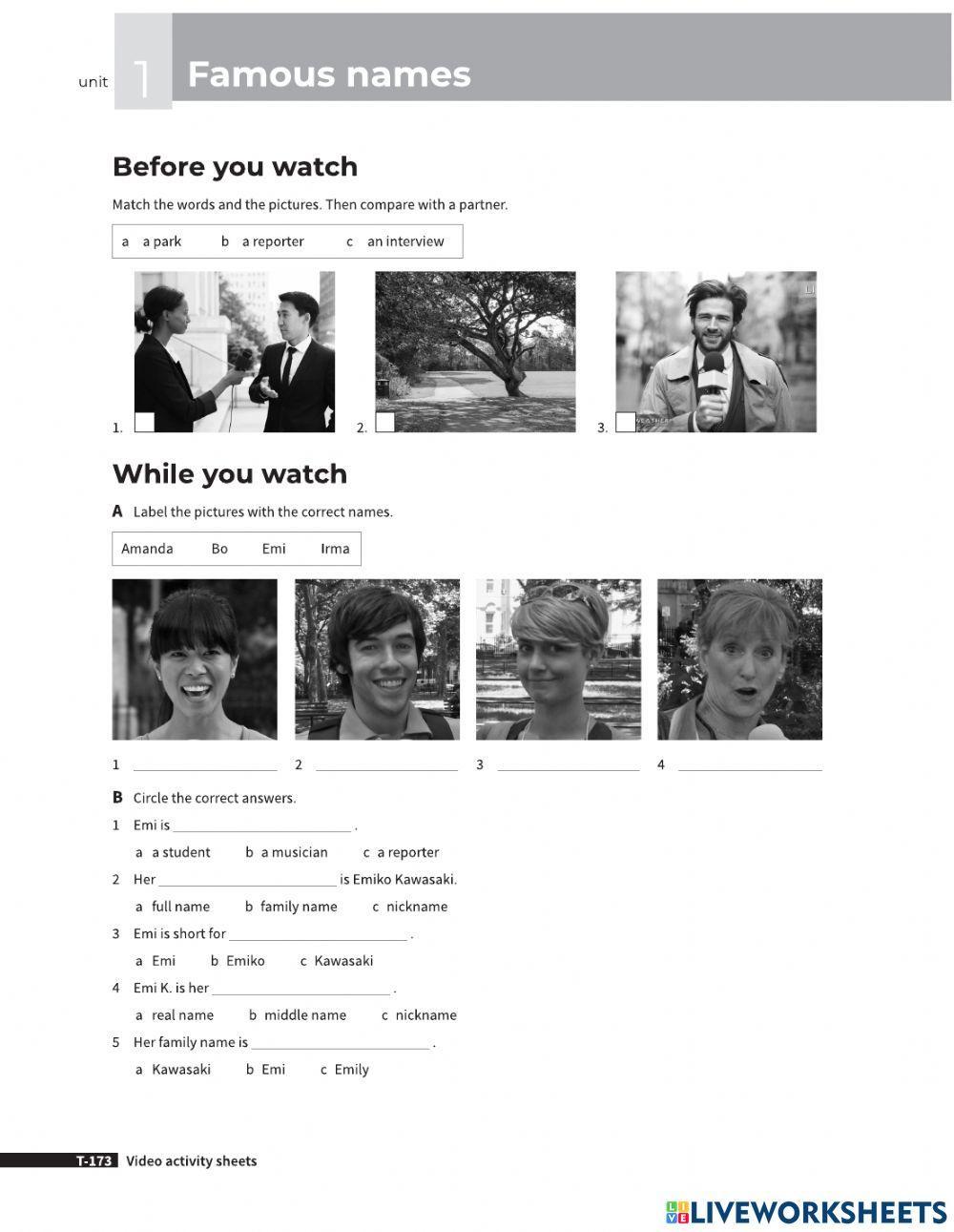Four Corners 2nd Ed - Level 1 - Unit 1 Video