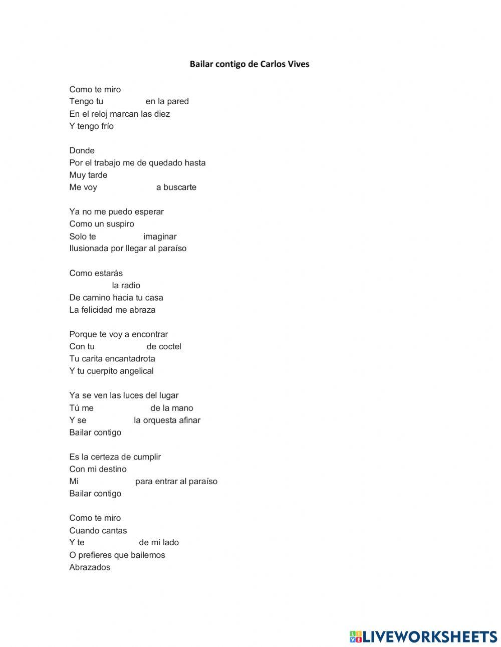 Bailar contigo de Carlos Vives