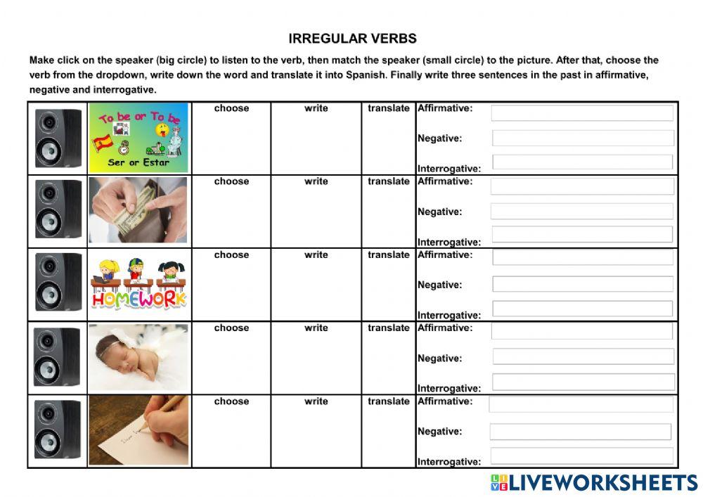 Irregular verbs