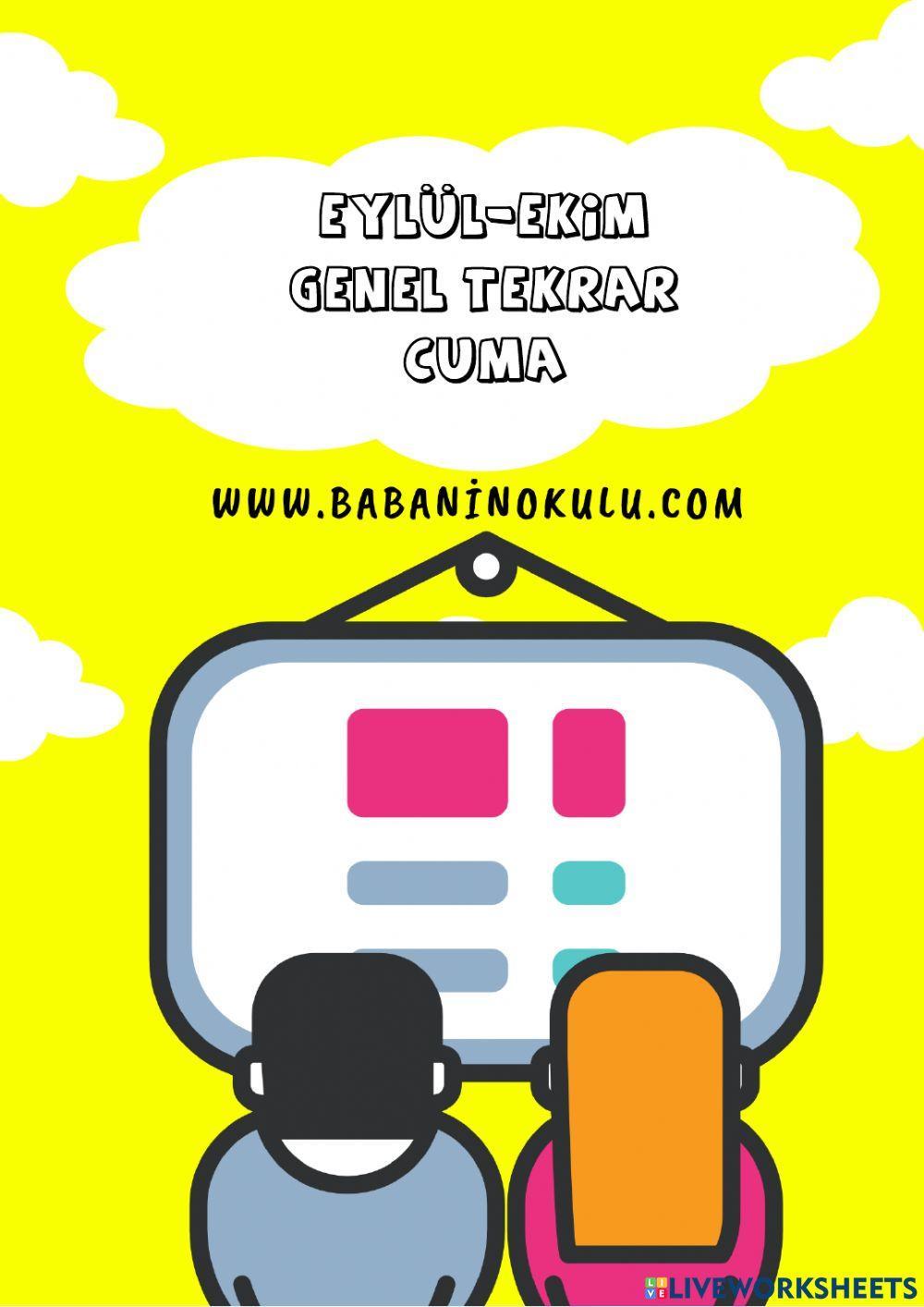 EYLÜL - EKİM GENEL TEKRAR CUMA