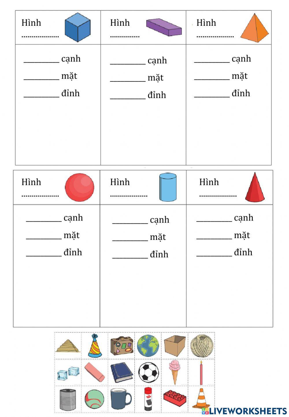 Phiếu củng cố 3D SHAPES