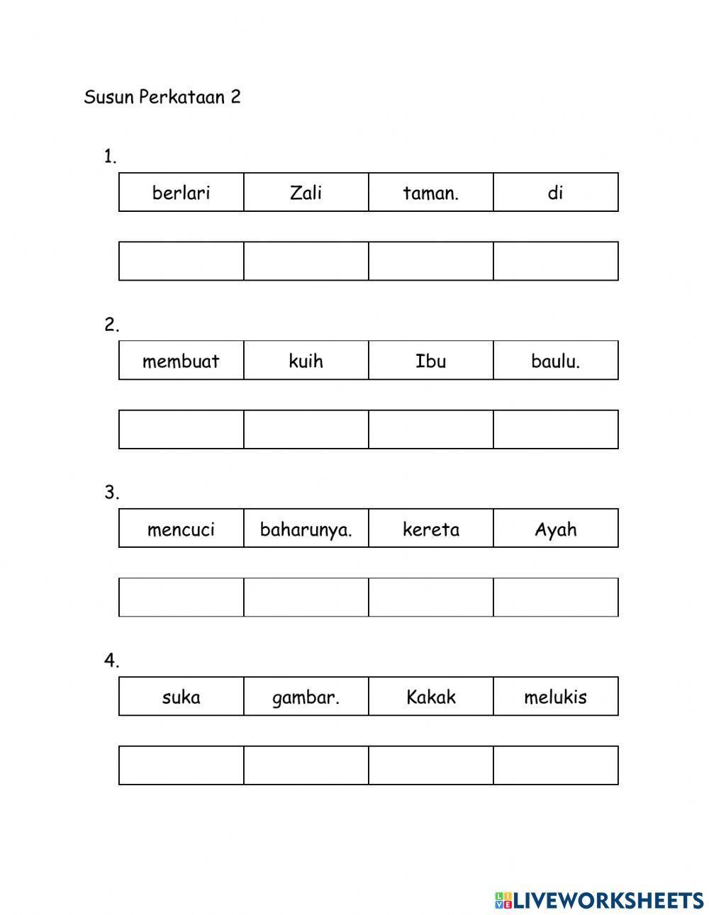 Tahun 1 Susun Perkataan 1