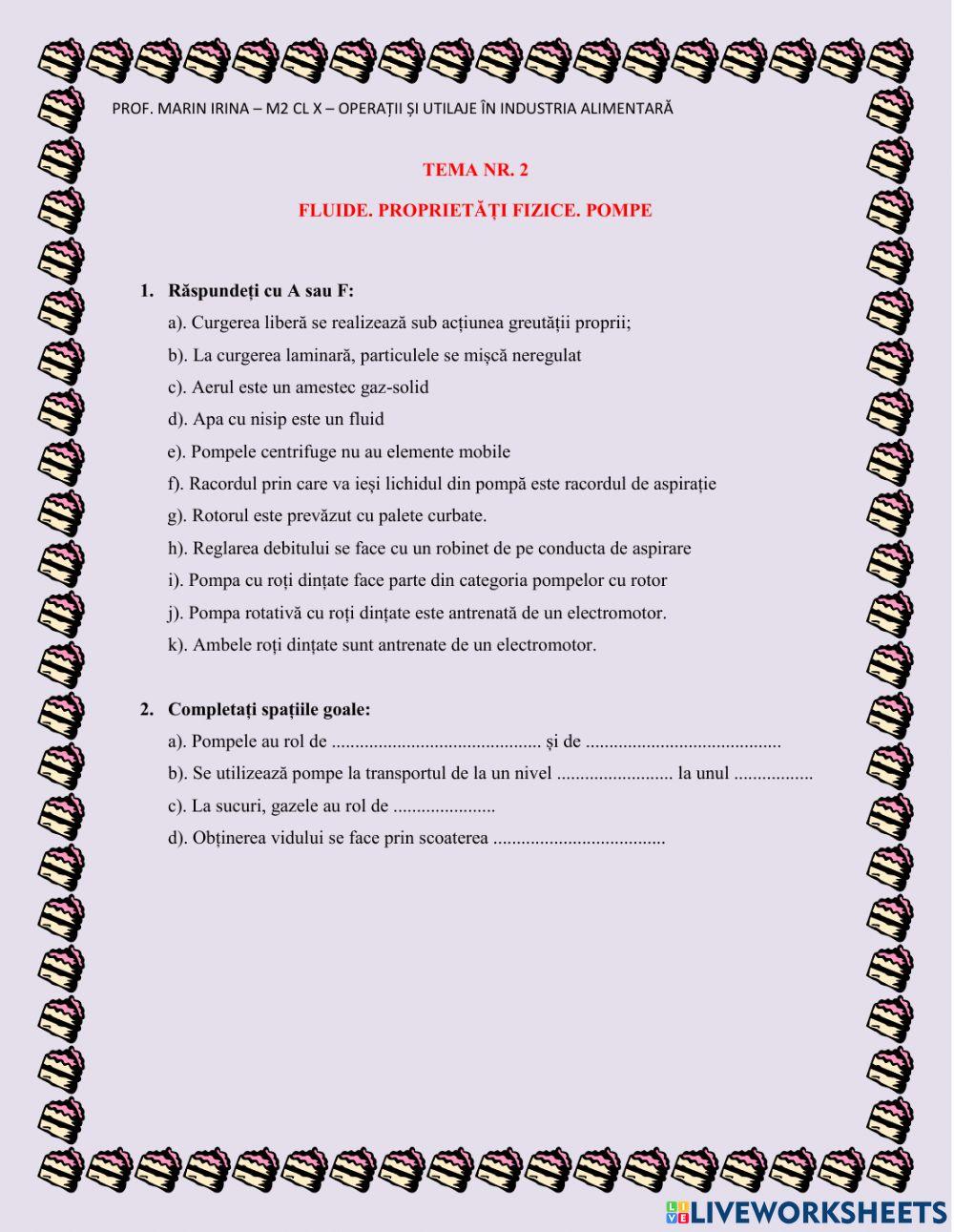 Tema 2 Fluide.Pompe