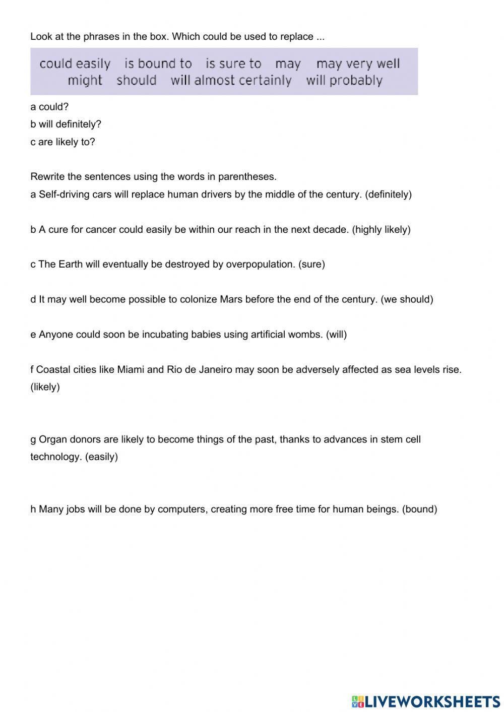 Speculating about the future