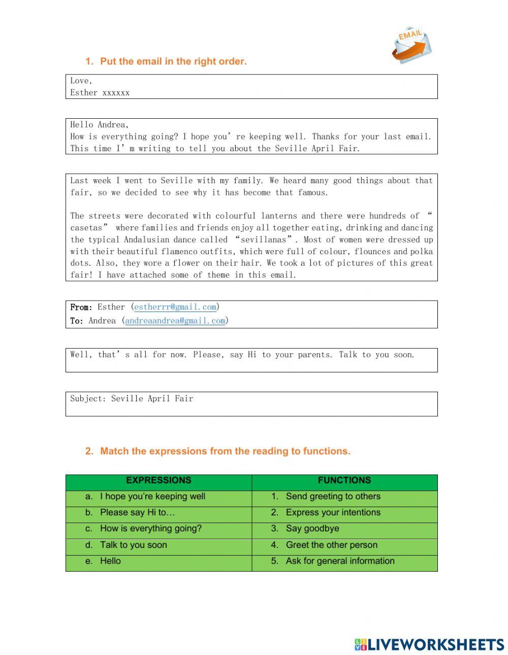 Put the email in order