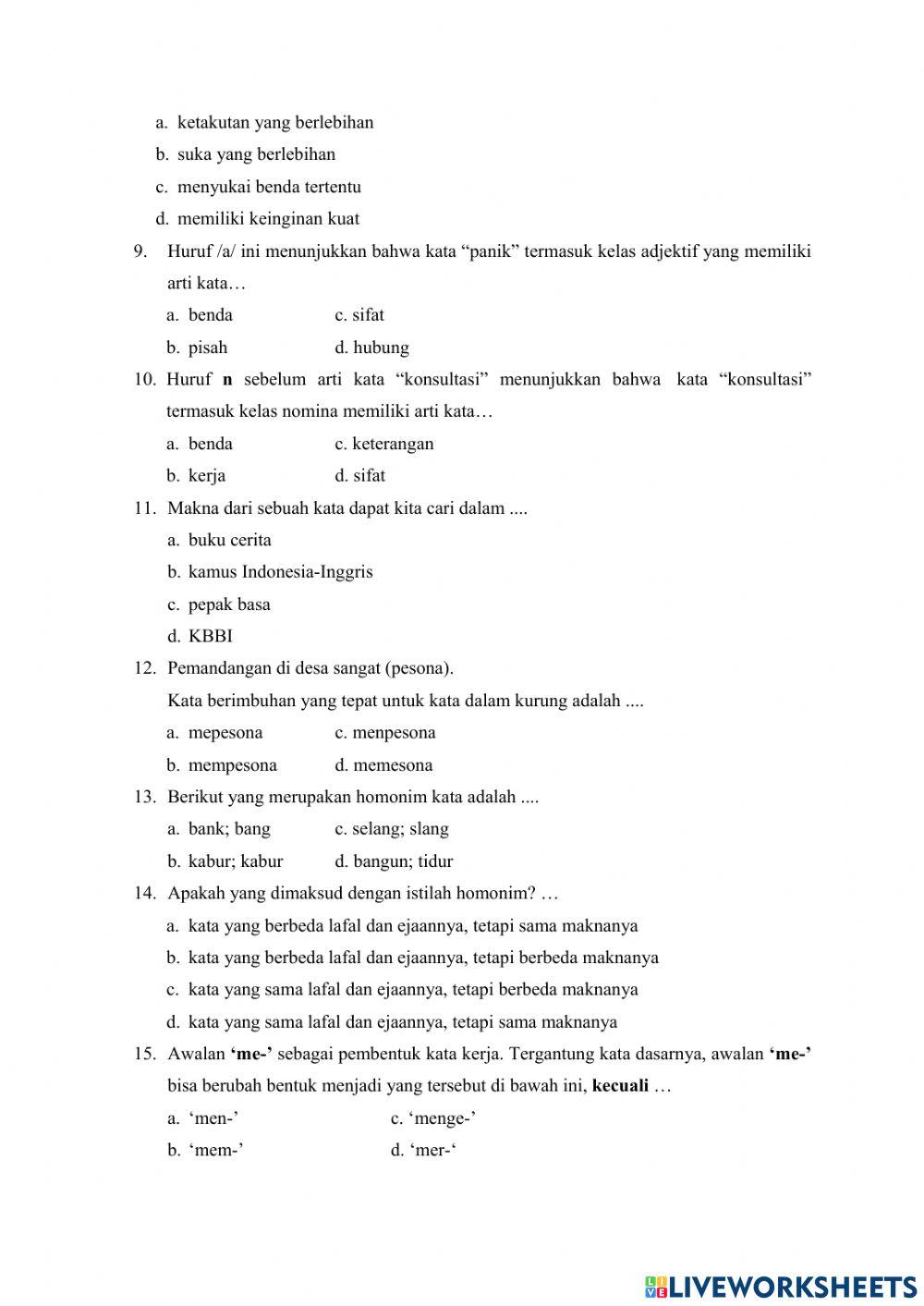 Bahasa Indonesia Kelas 4