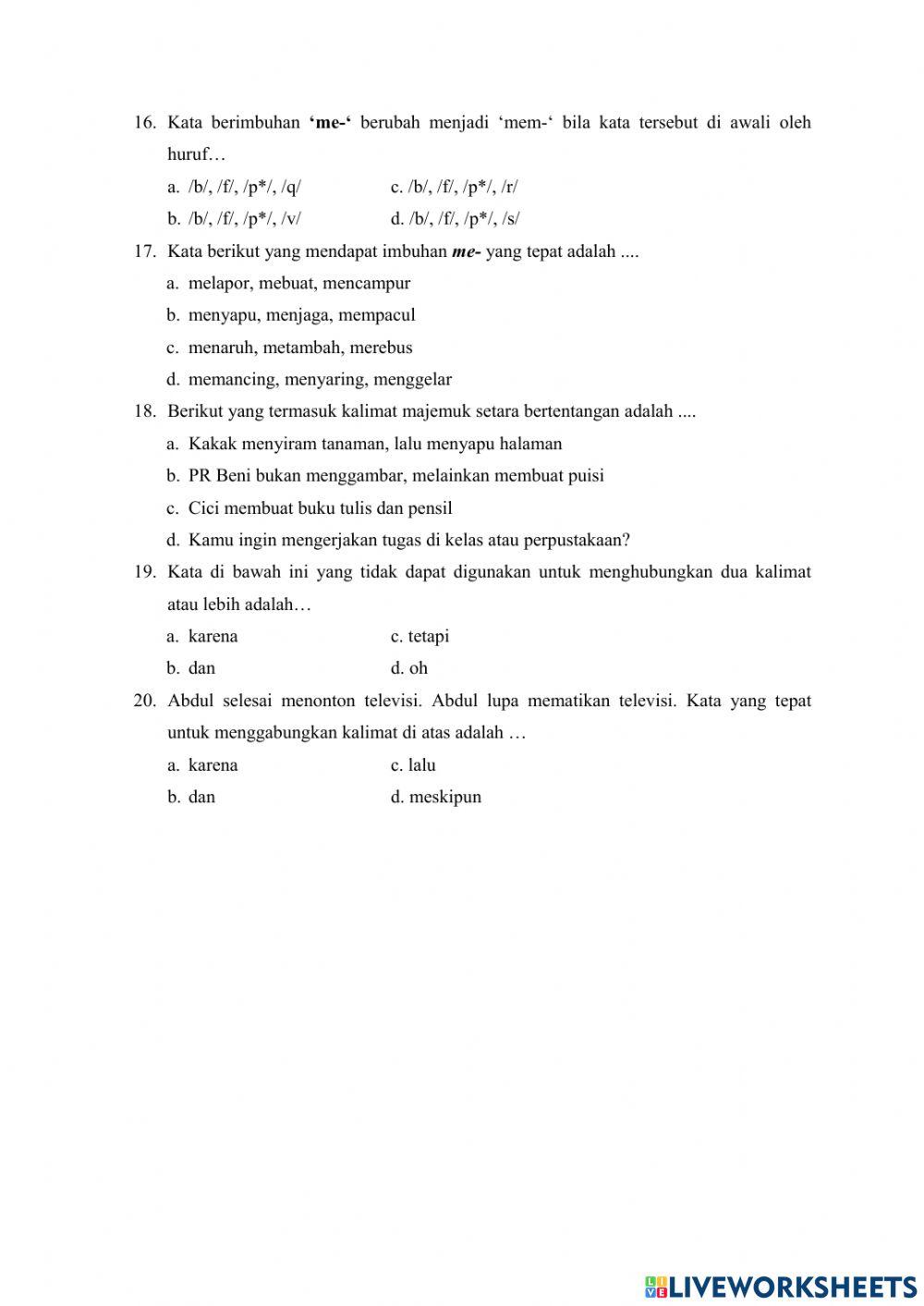 Bahasa Indonesia Kelas 4