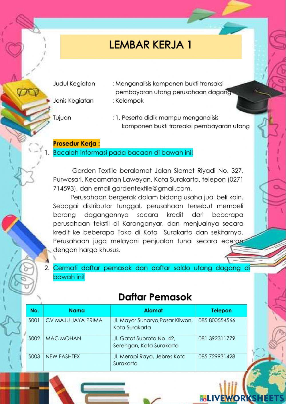 LK 1 Analisis Komponen Bukti Transaksi Pembayaran Utang