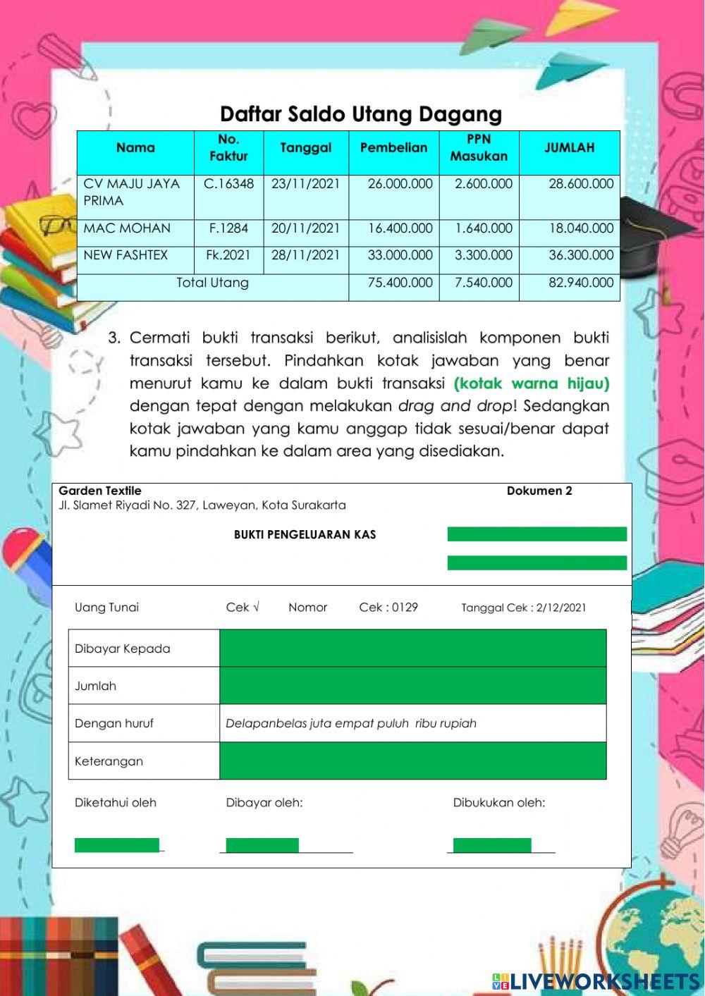 LK 1 Analisis Komponen Bukti Transaksi Pembayaran Utang