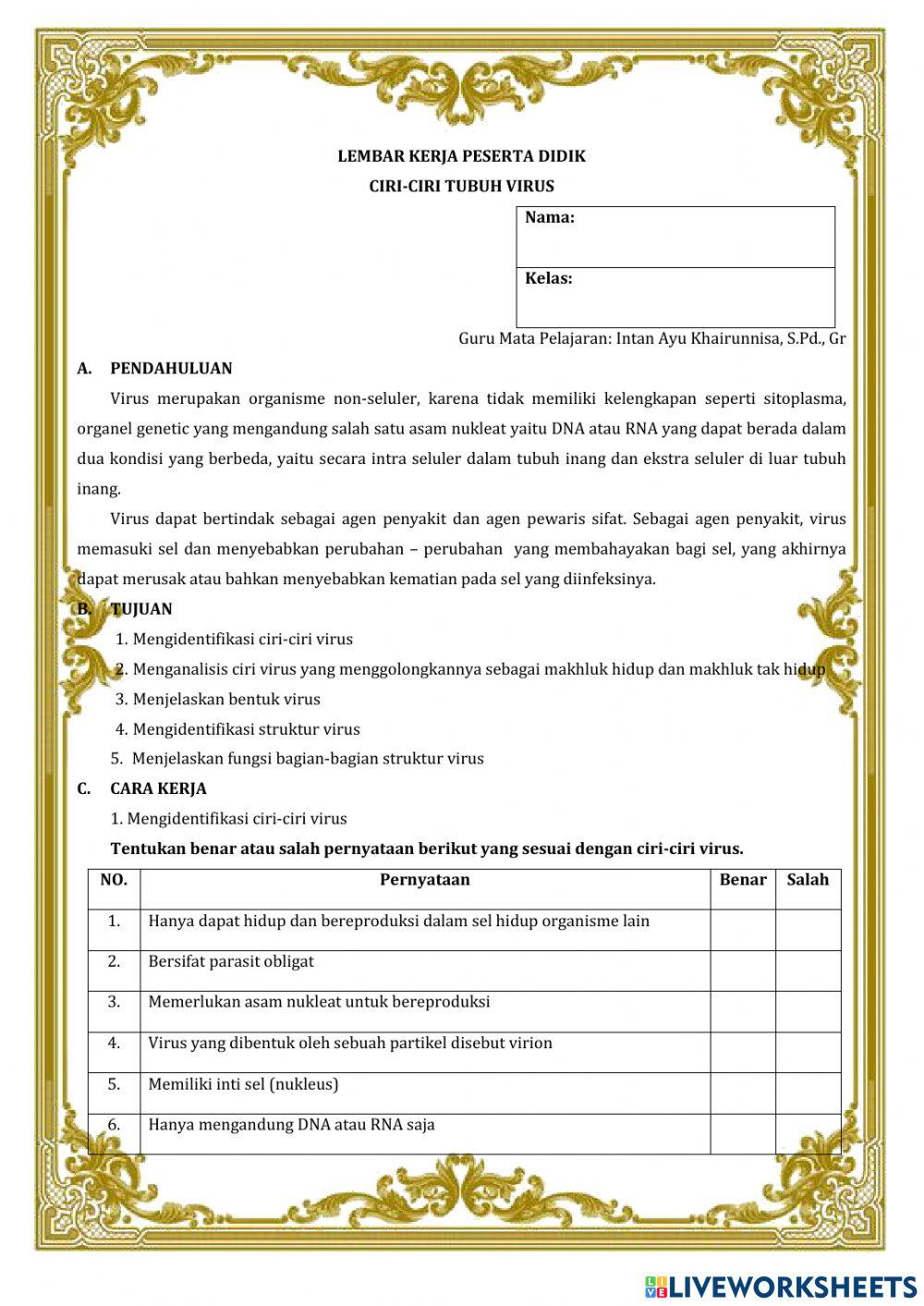 LKPD Virus: Ciri dan struktur