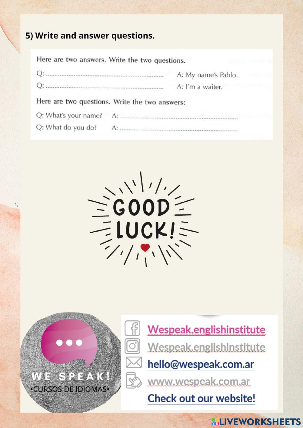 wespeak elementary test