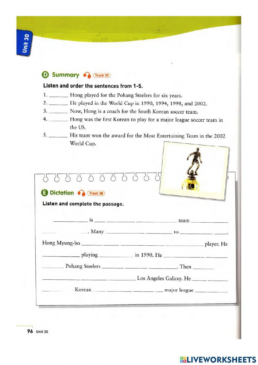 Unit 30 - A Soccer Star