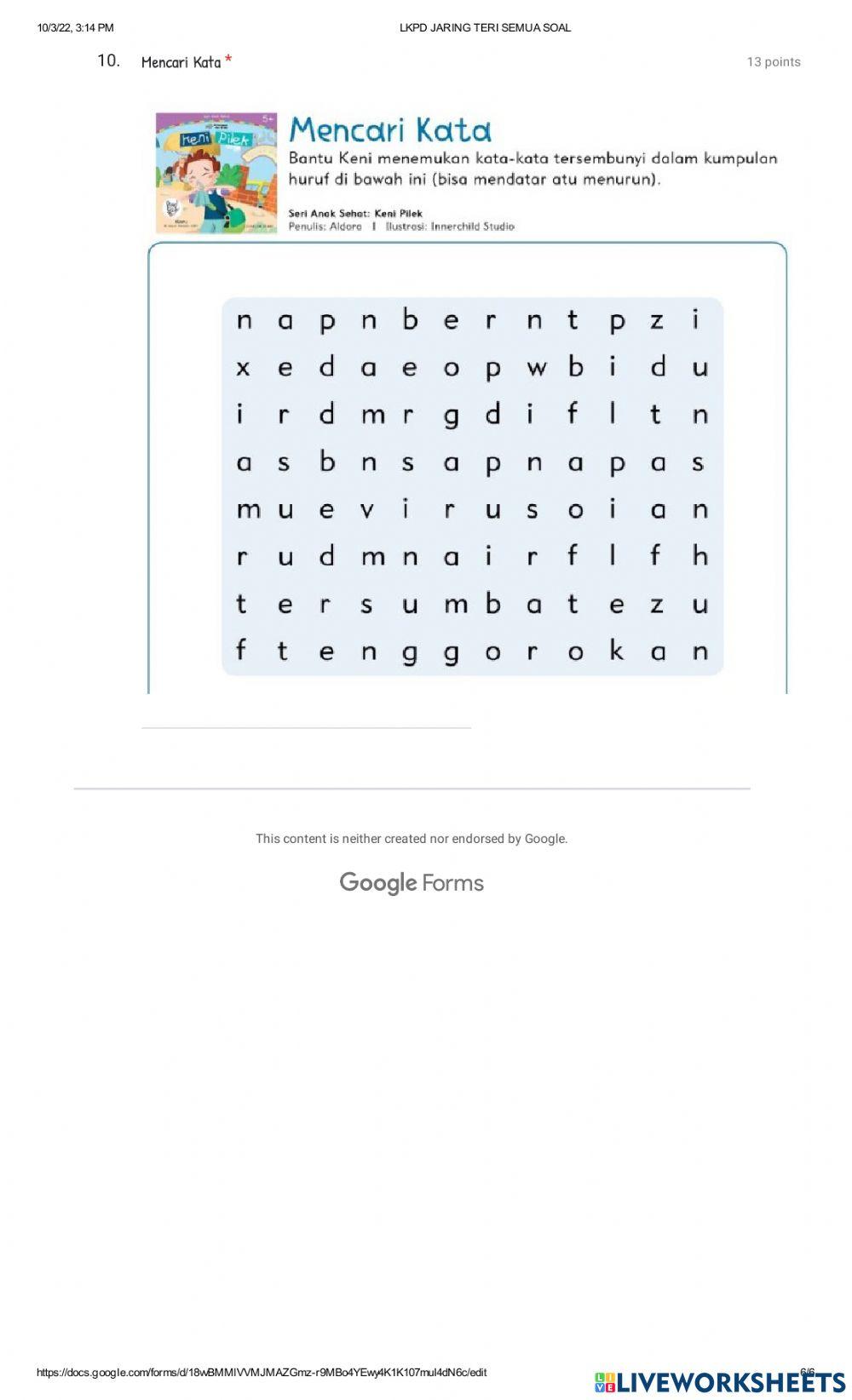 Lkpd contoh semua soal