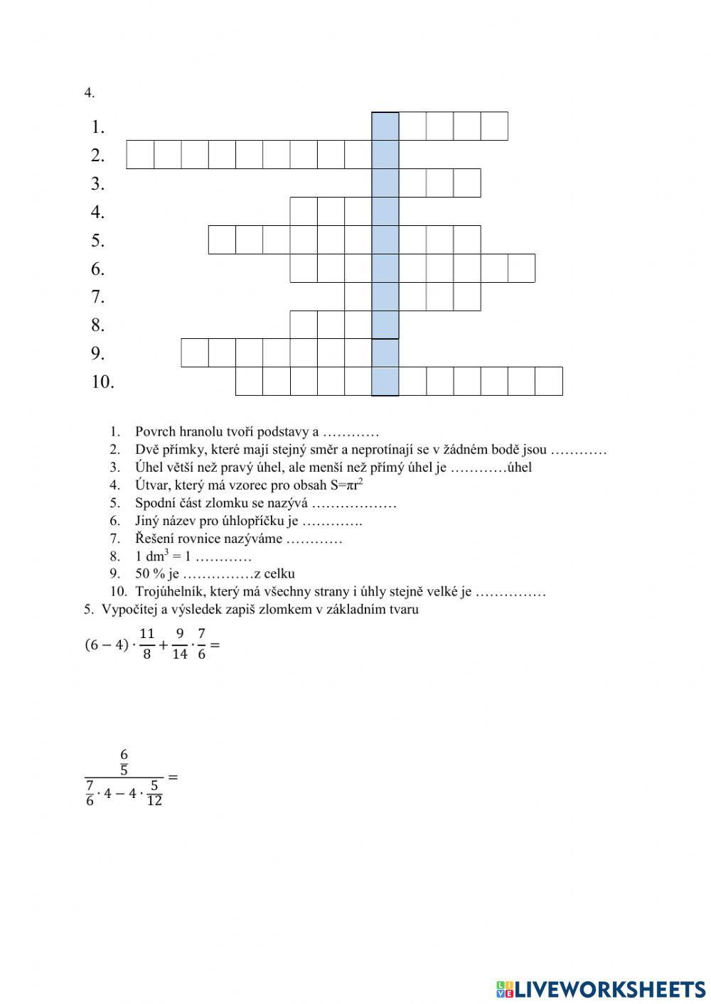 Opakování matematika