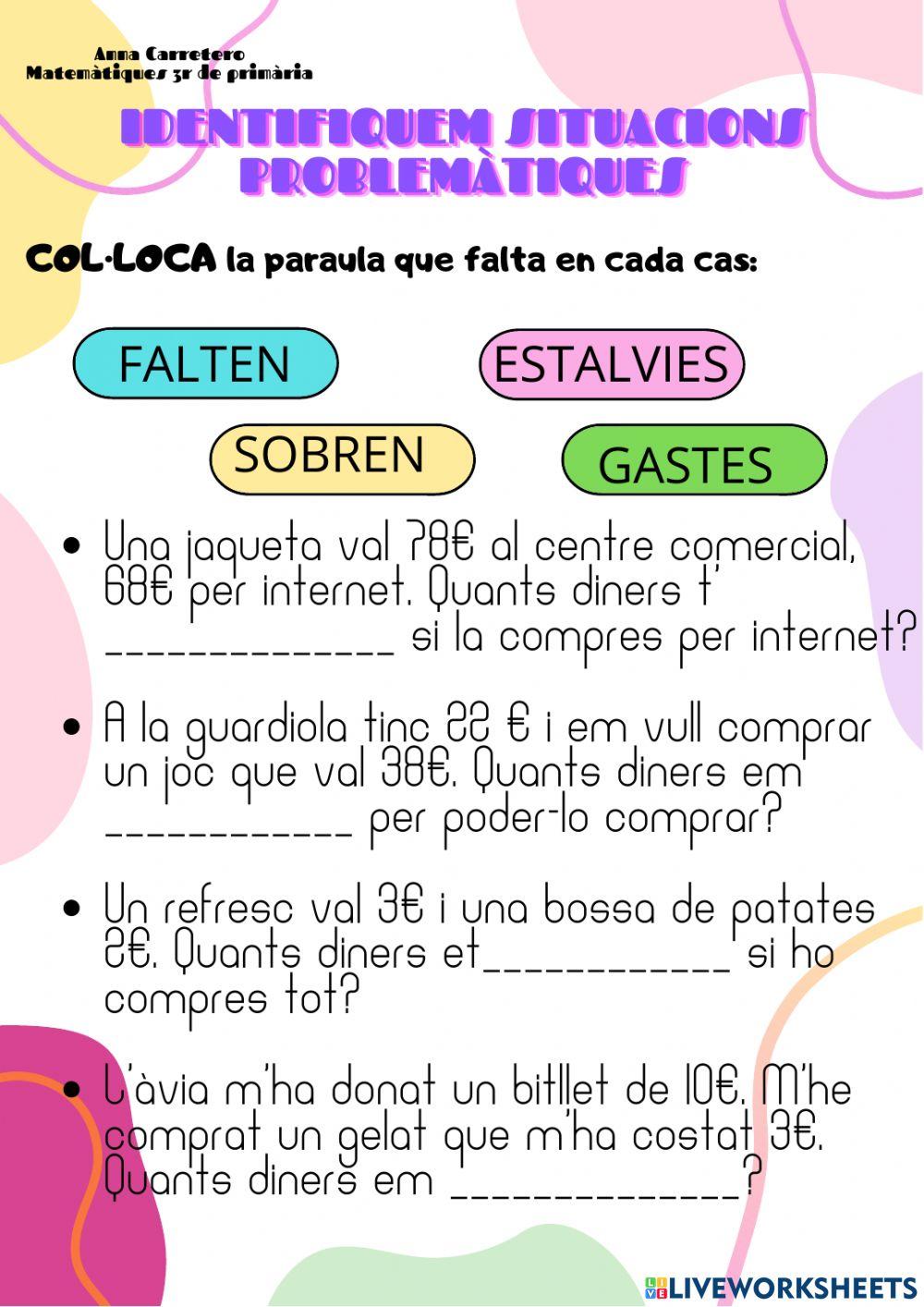 Identificar situacions problema