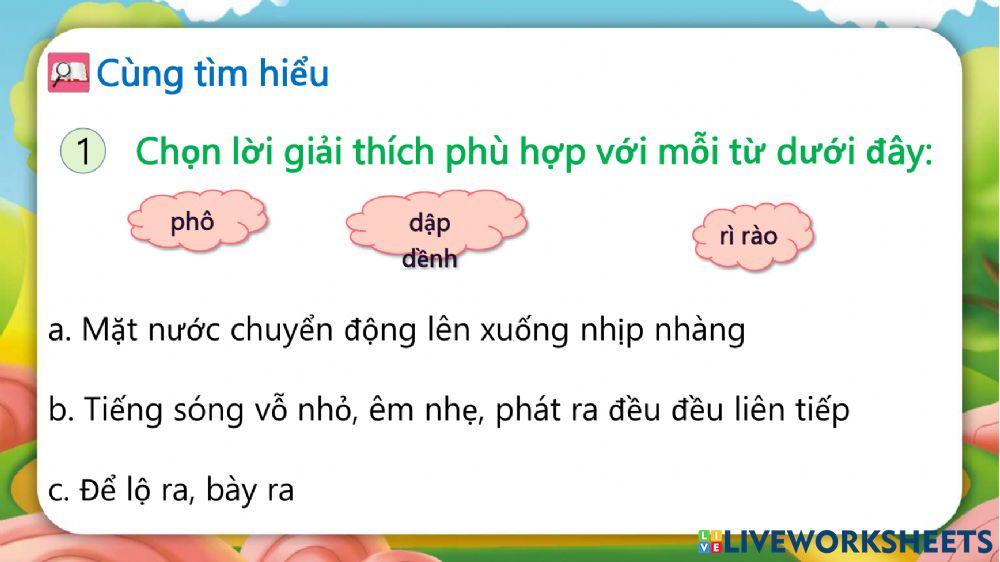Bài ôn tập thứ hai ngày 3 tháng 10 năm 2022
