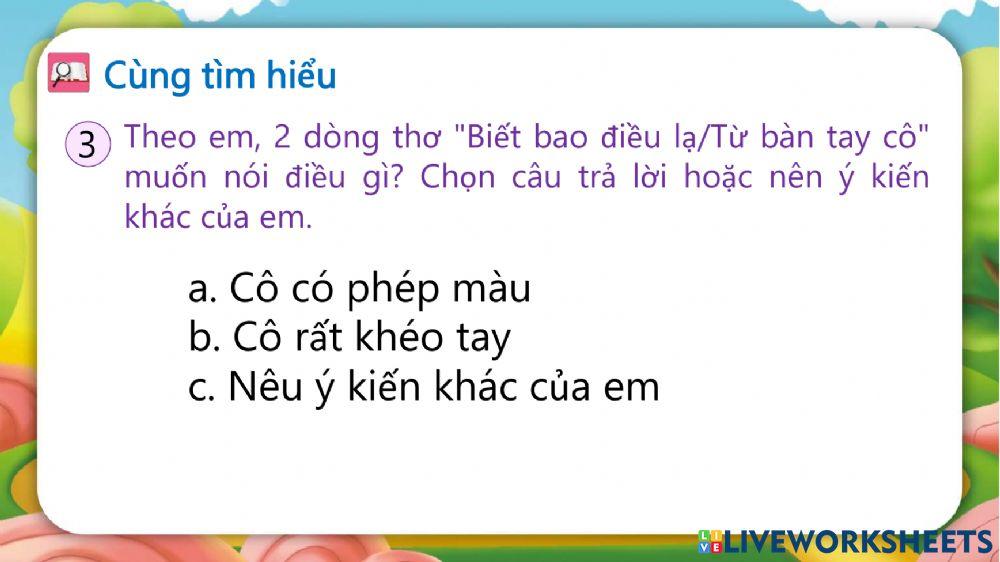 Bài ôn tập thứ hai ngày 3 tháng 10 năm 2022