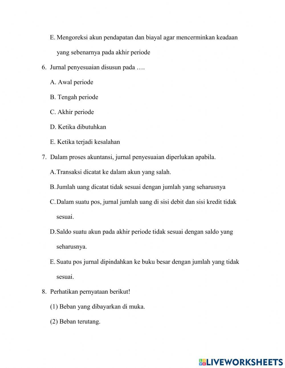 Kuis dda neraca saldo dan jurnal penyesuaian