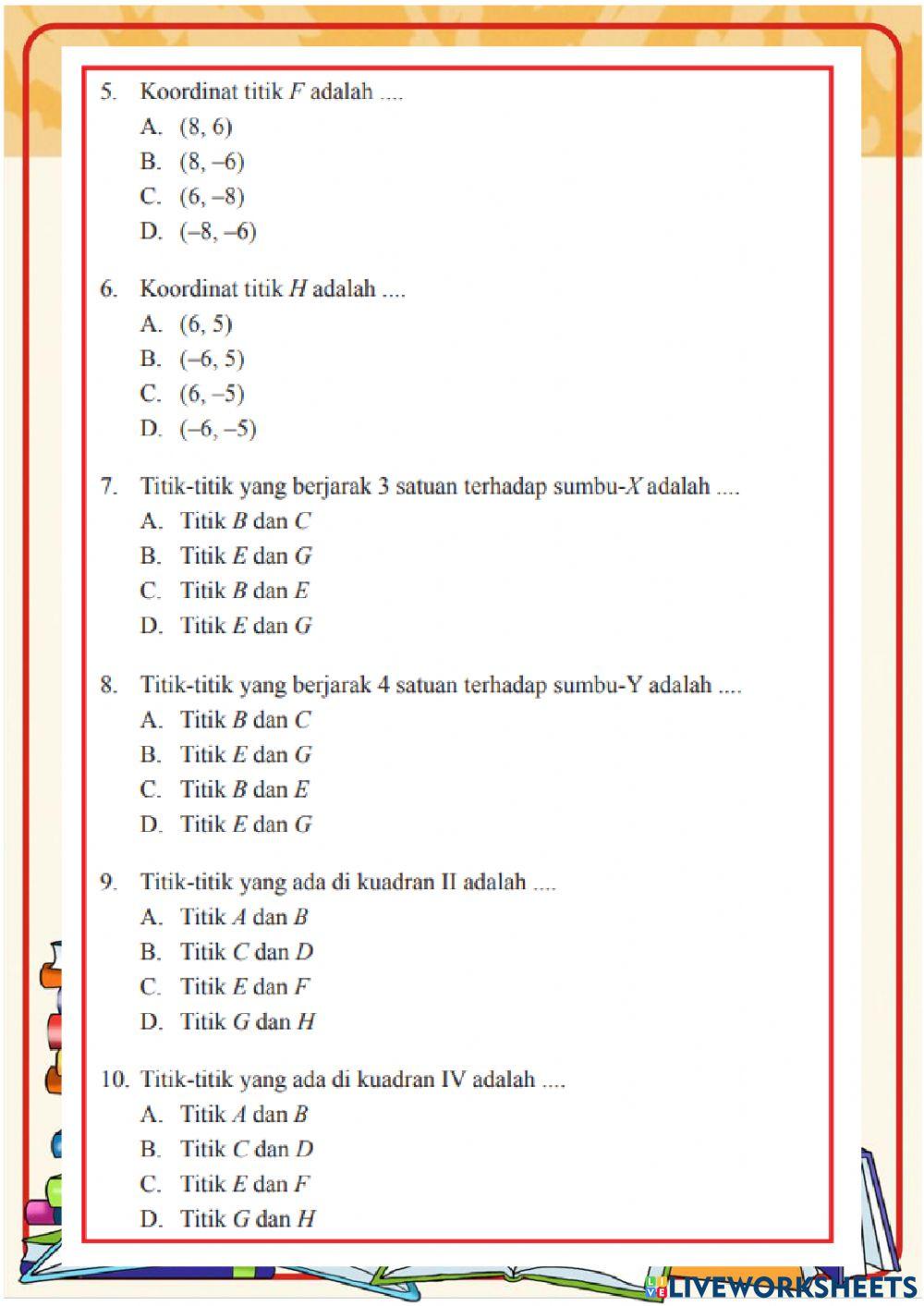 Uji Kompetensi 2 Koordinat Kartesius