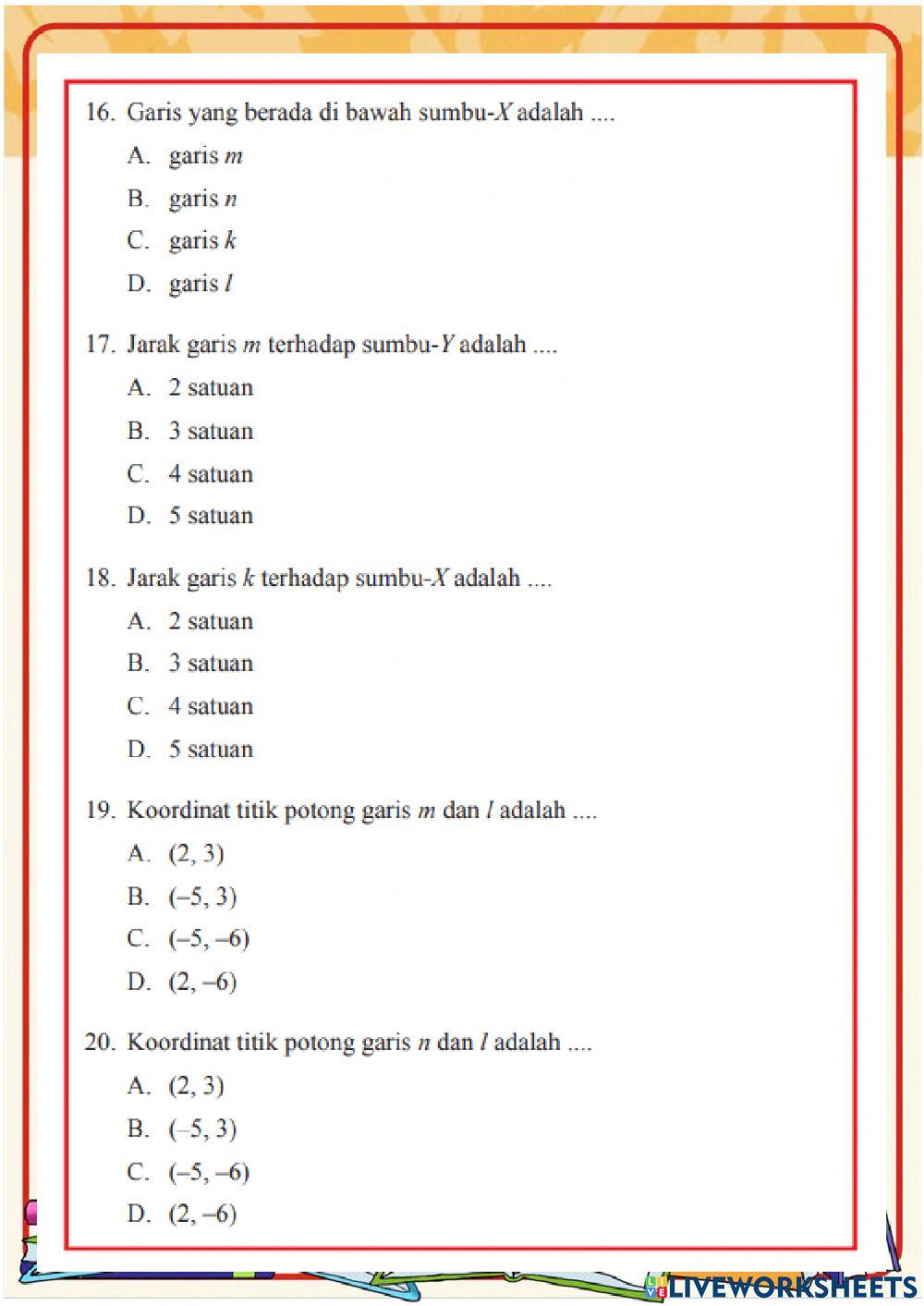 Uji Kompetensi 2 Koordinat Kartesius