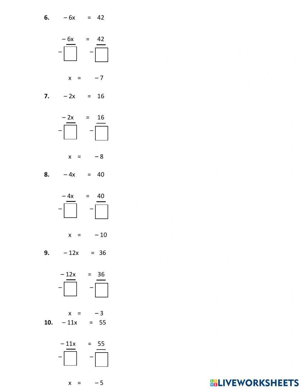 Solving Equations in one variable- Fraction Multiplication