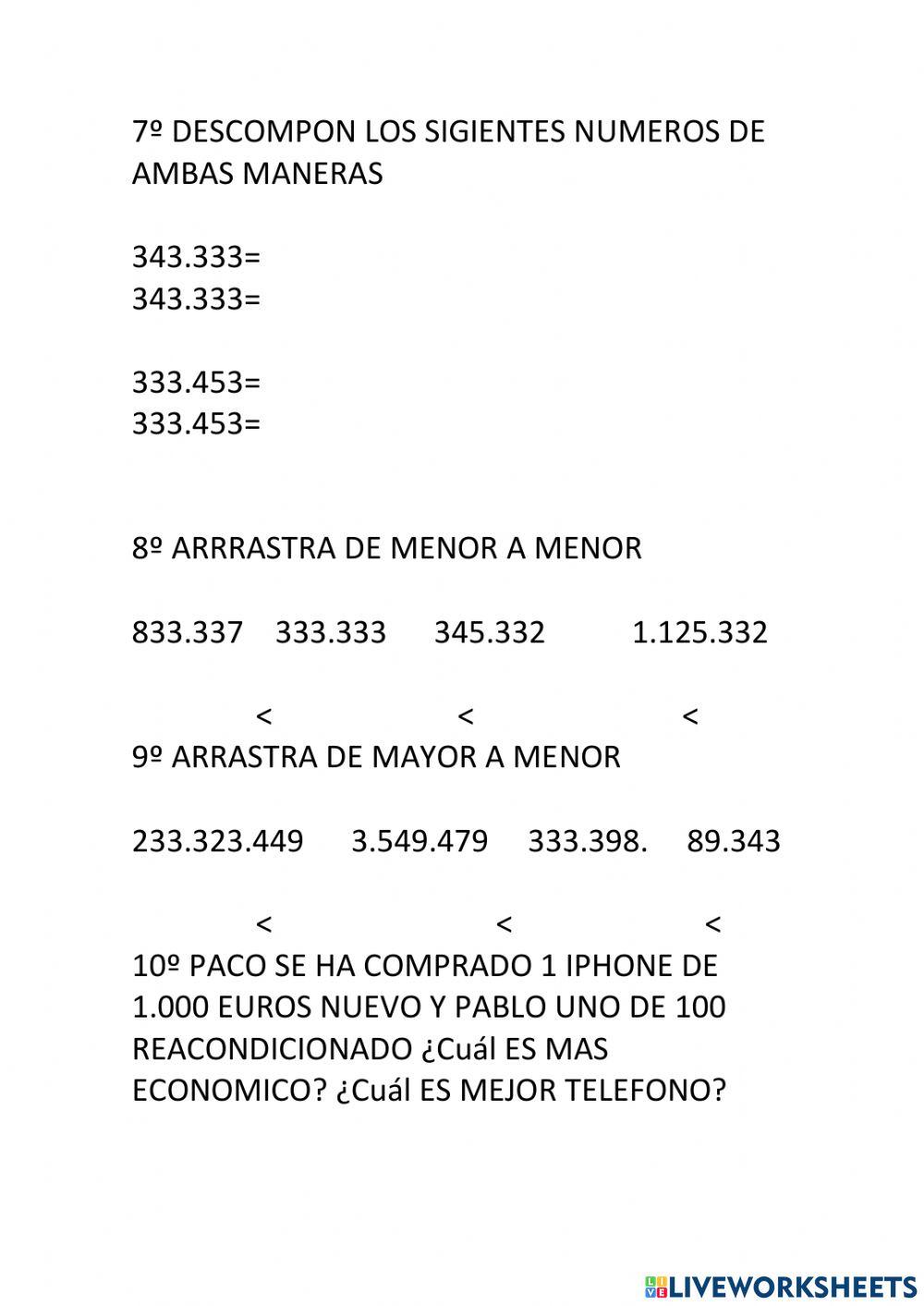 Matematicas 5º de primaria