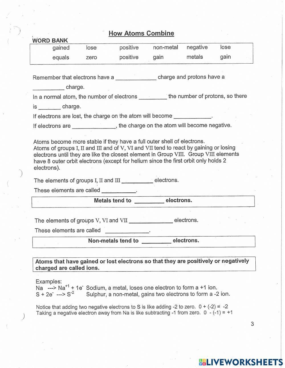 Ionic and molecular bonds
