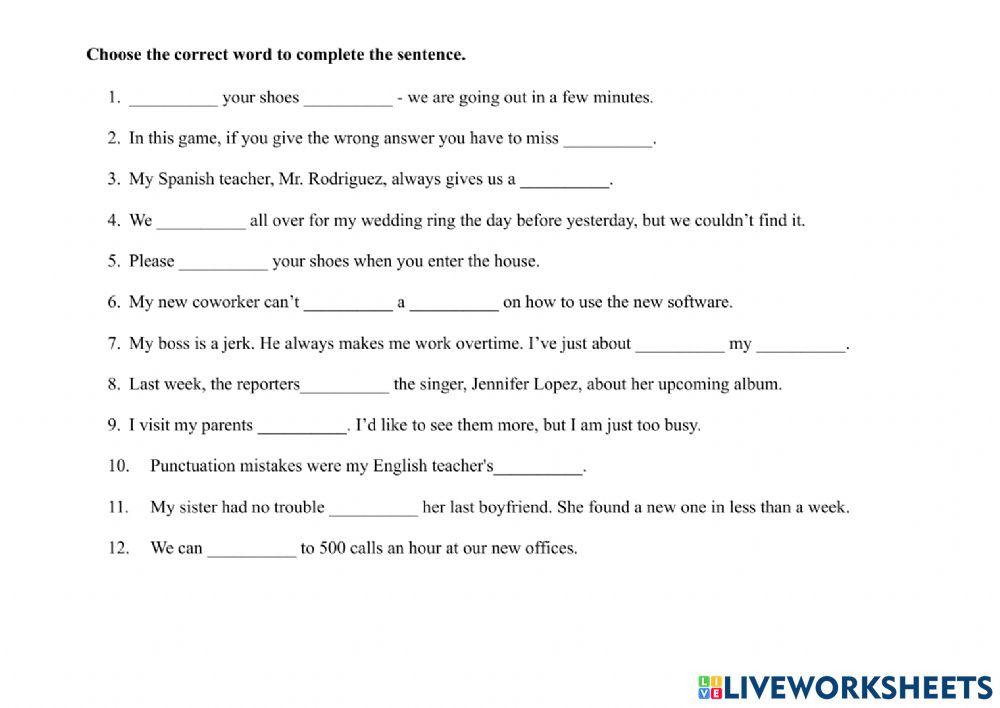 Friends 2-Vocabulary Exercise
