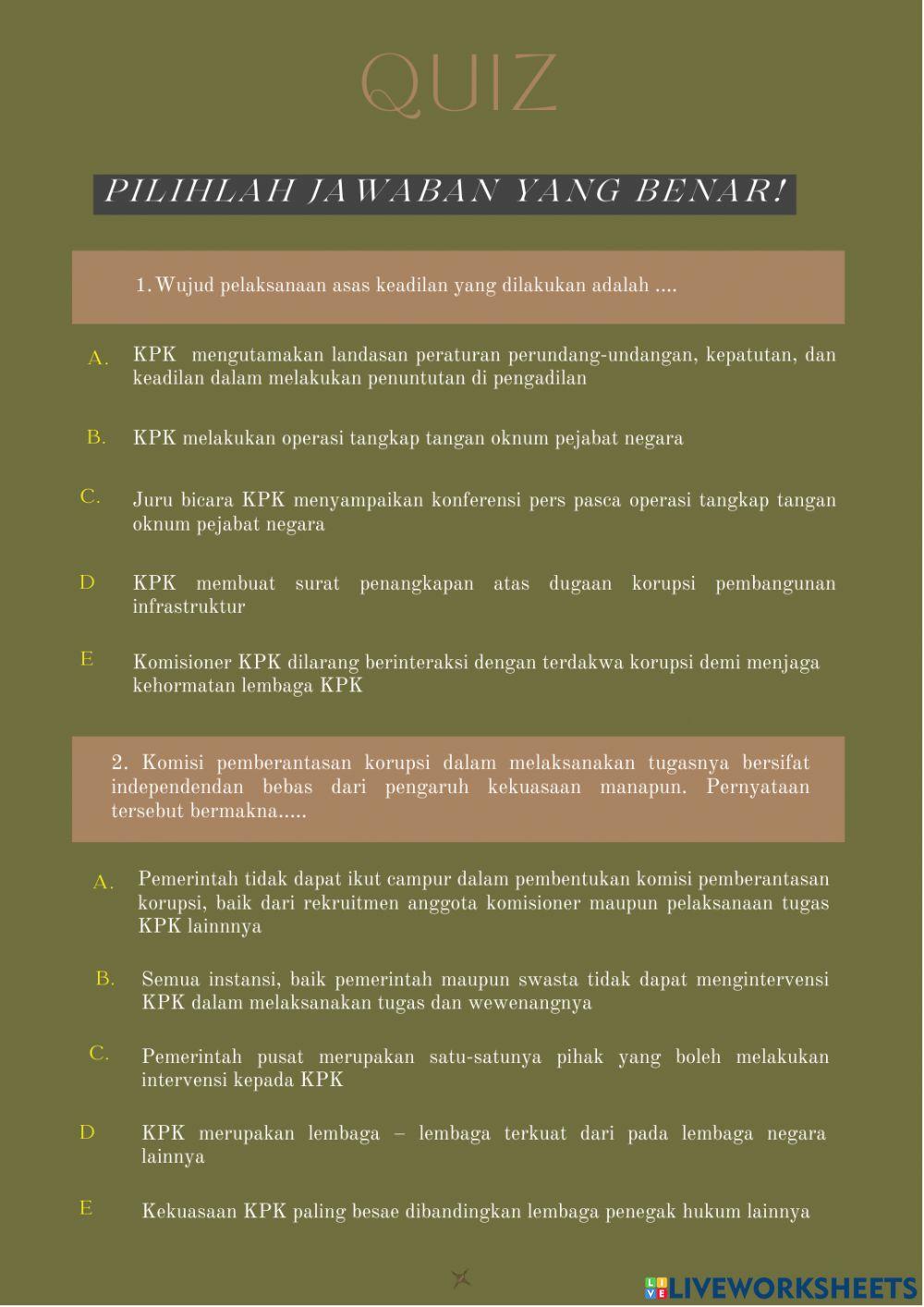 Evaluasi Sub bab KPK