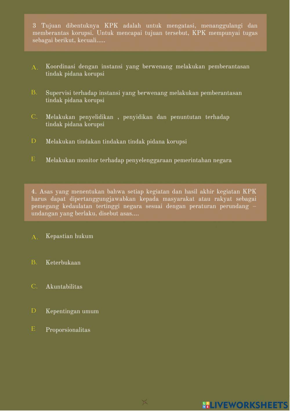 Evaluasi Sub bab KPK