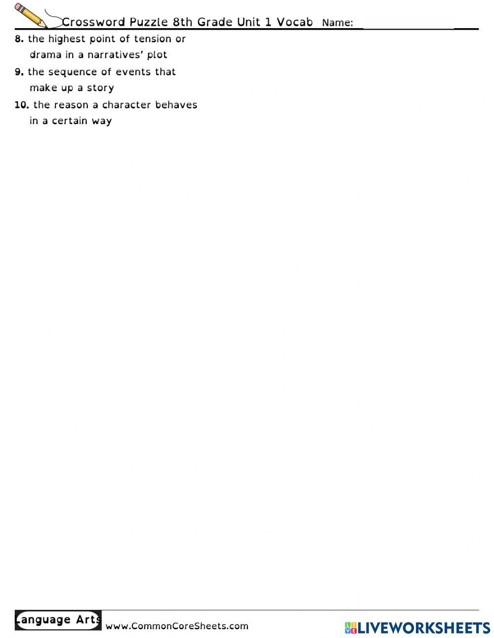 Unit 1 vocab 8th grade