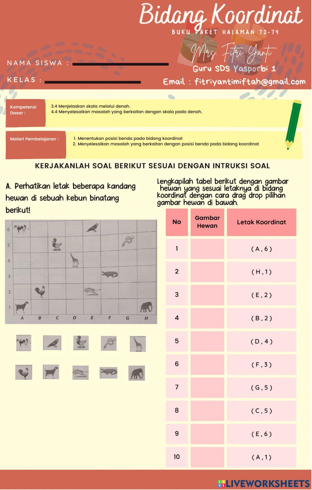 Menentukan Posisi Bidang Koordinat