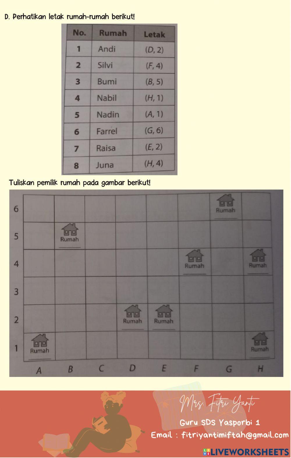Menentukan Posisi Bidang Koordinat Menentukan Posisi Bidang Koordinat