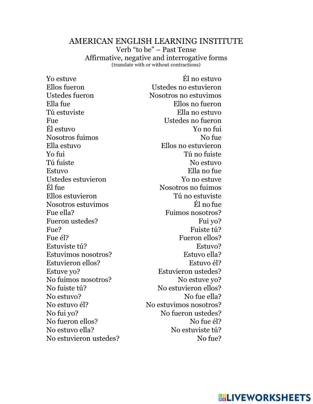 12 Verb TO BE - Past tense