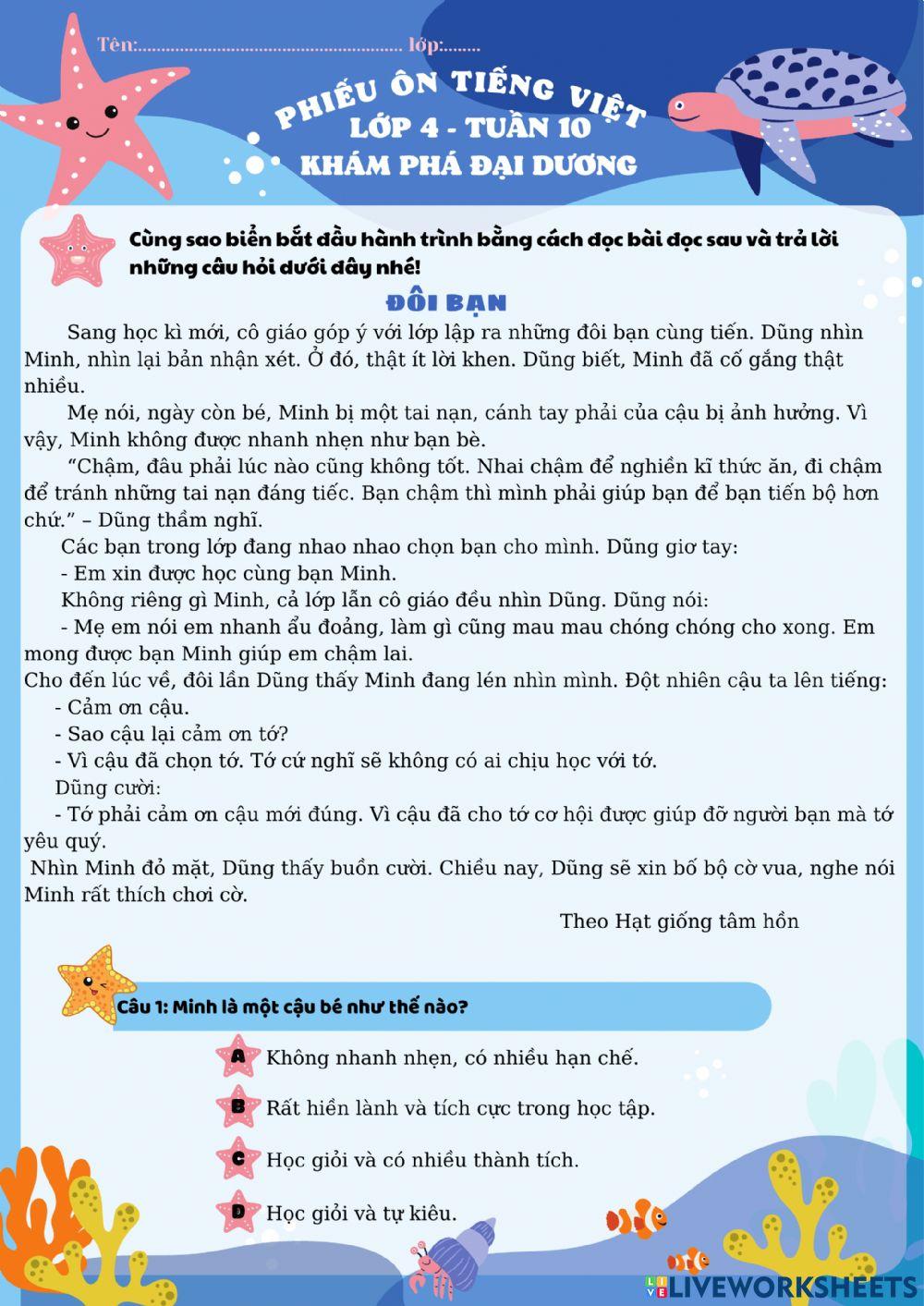 Phiếu bài tập tv tuần10