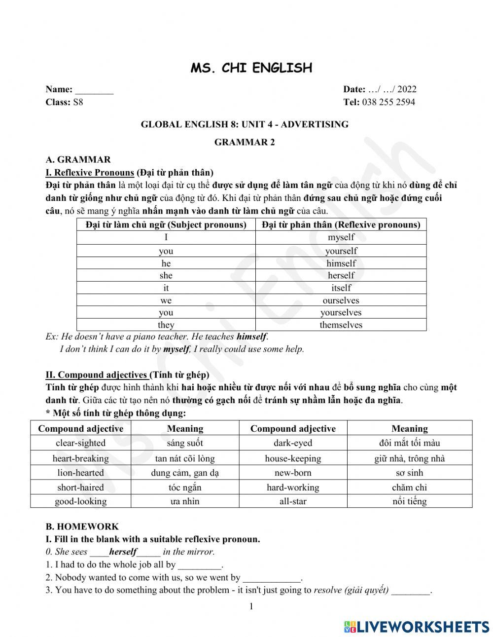 Viet teacher-S8-Week 12-U4-Grammar 2