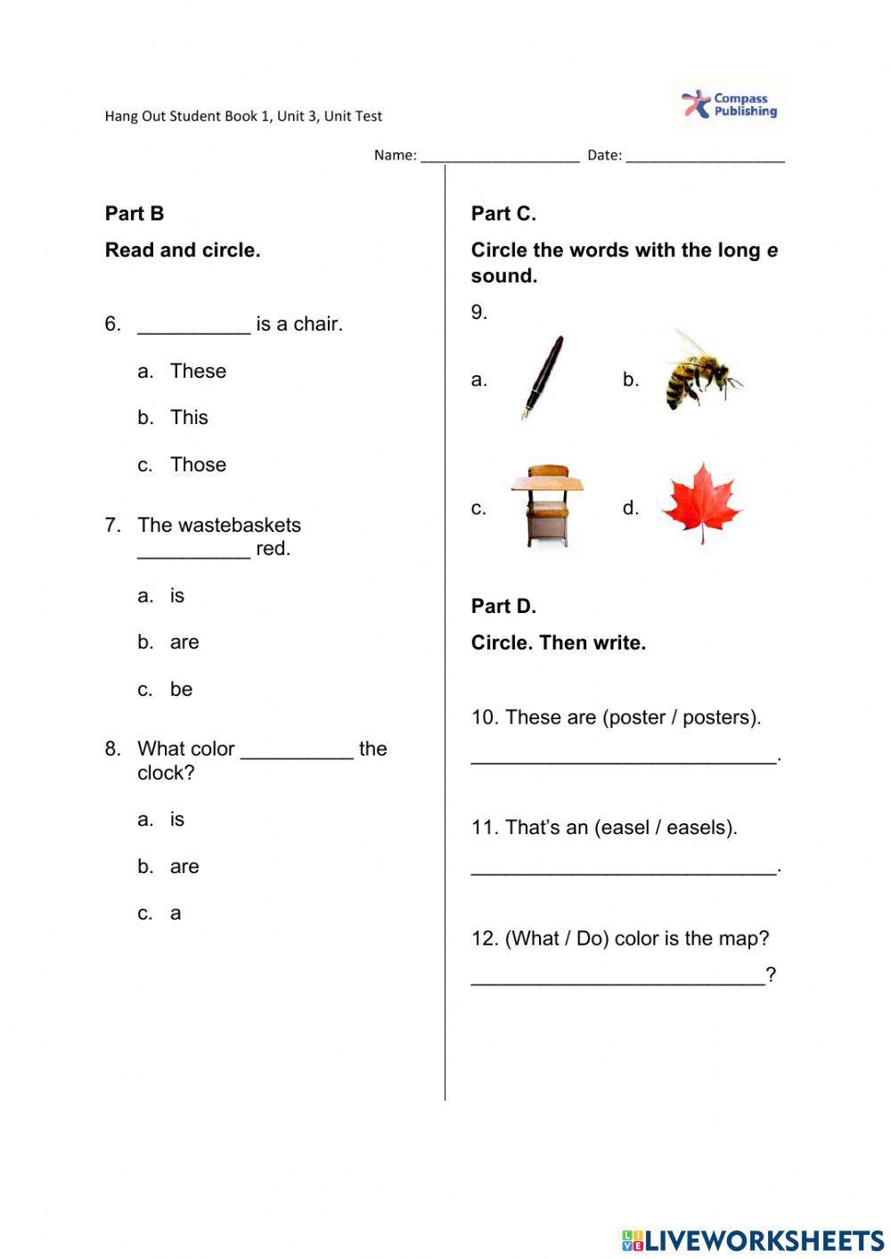 Hang Out 1-Unit Test 3
