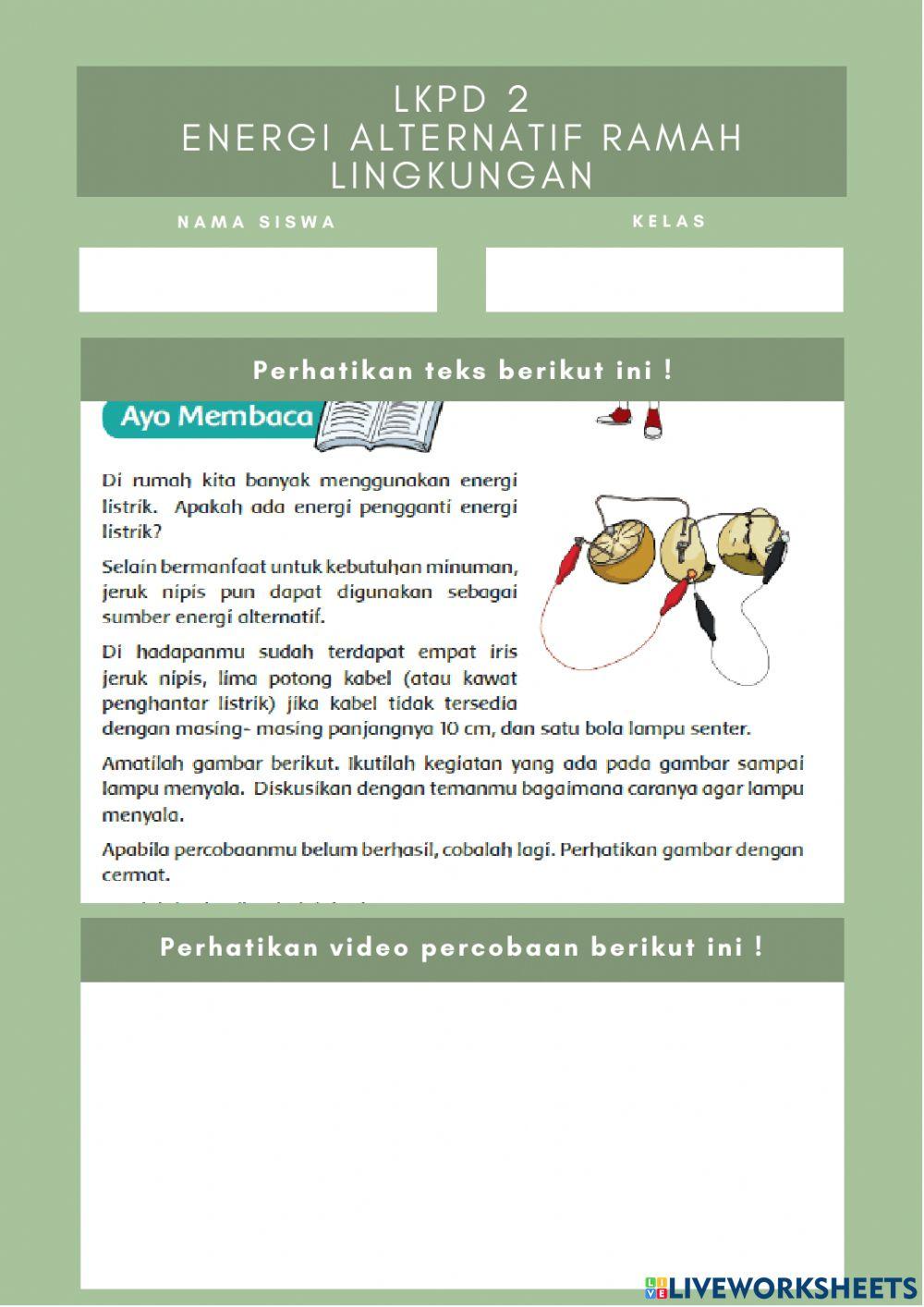 LKPD 2 - Energi Alternatif Ramah Lingkungan