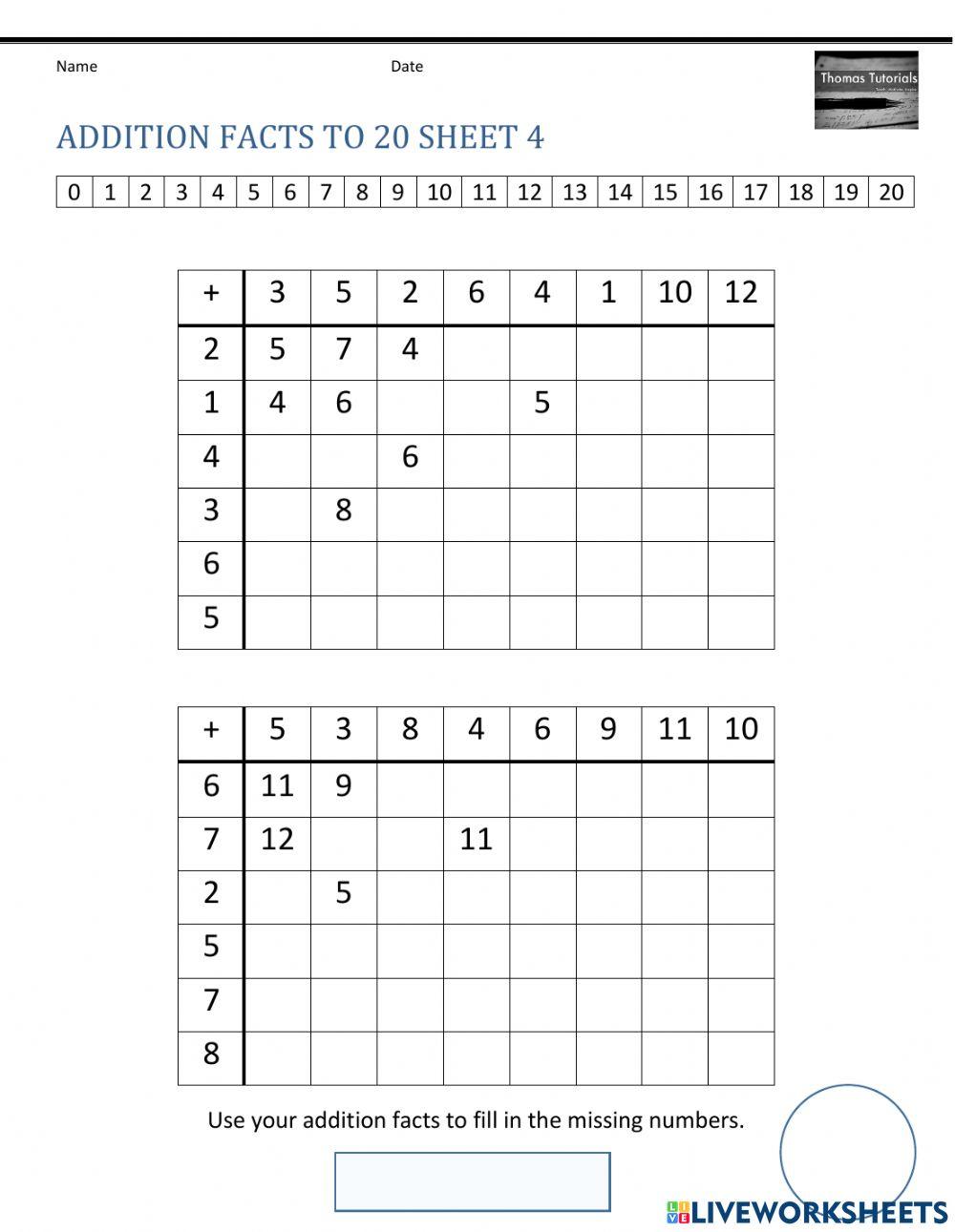 Addition grid