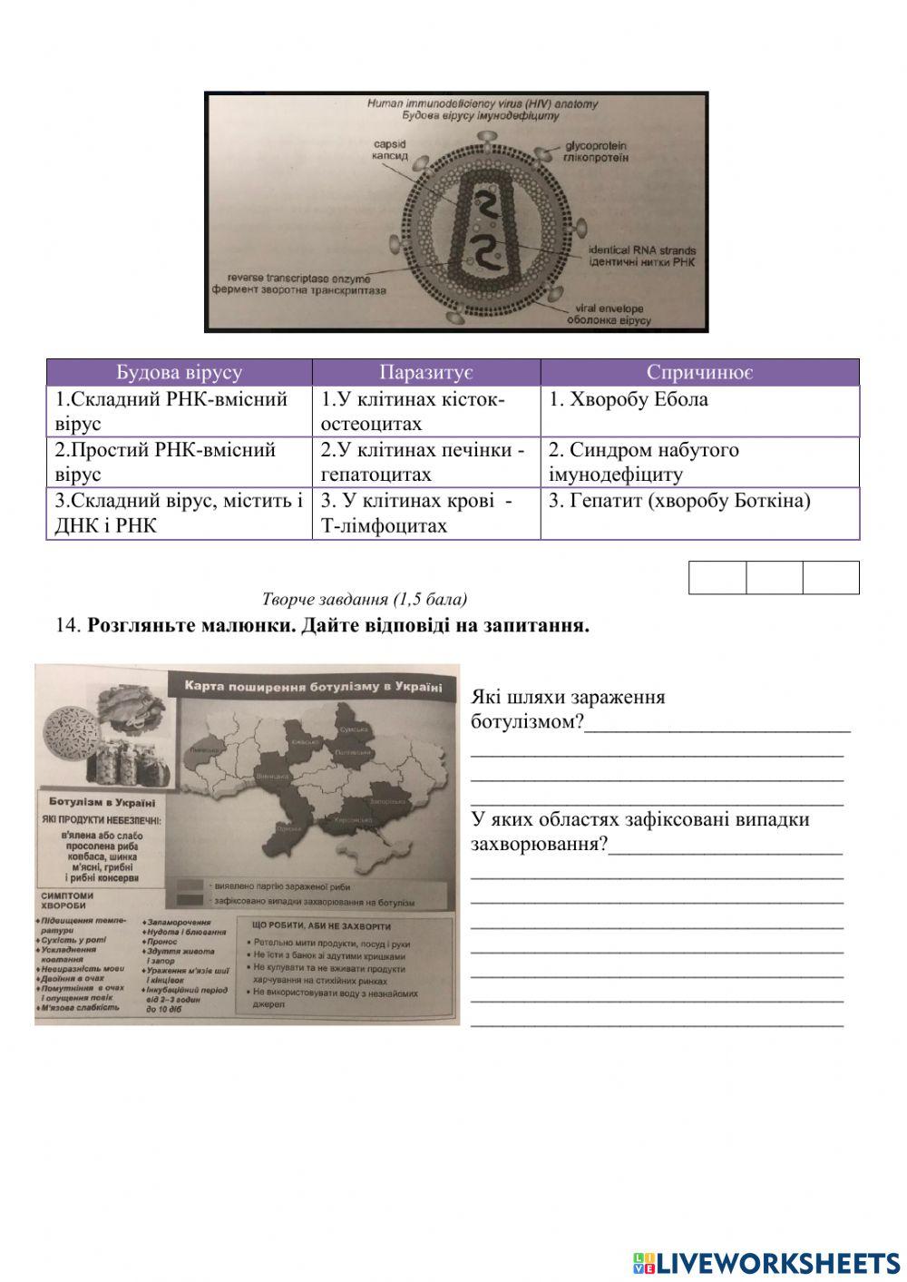 10 клас -Біорізноманіття- контрольна робота 1 варіант