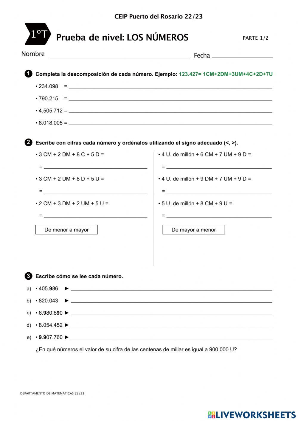 Prueba EV mates 1ºT números