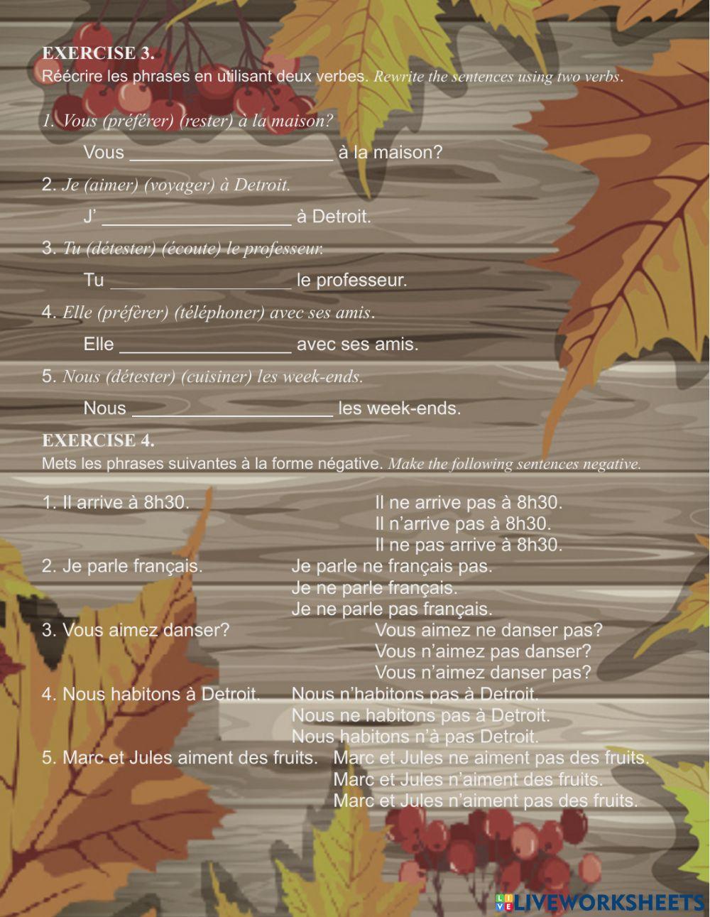 Er Verb Practice Worksheet Pdf