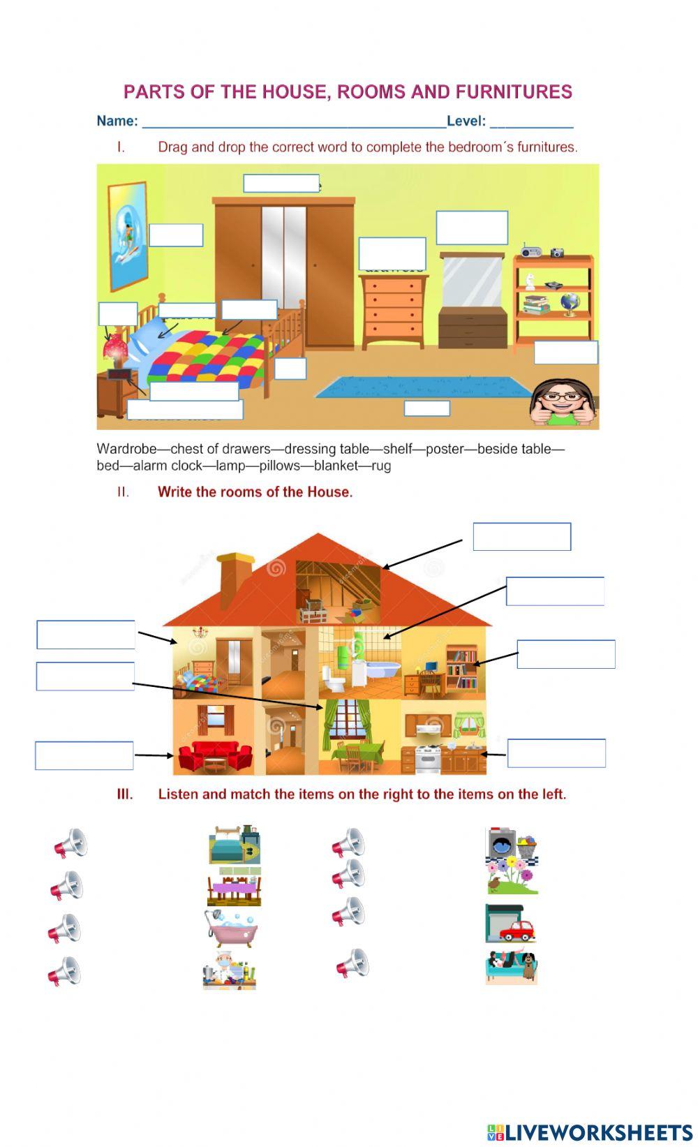 Parts of the House Rooms and Furniture