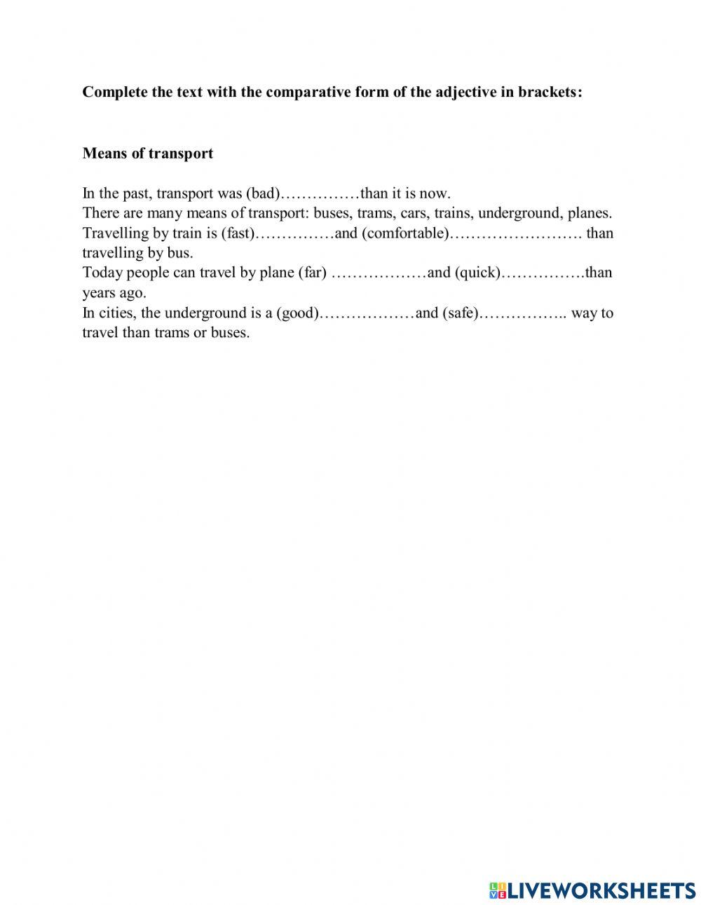 Comparative adjectives