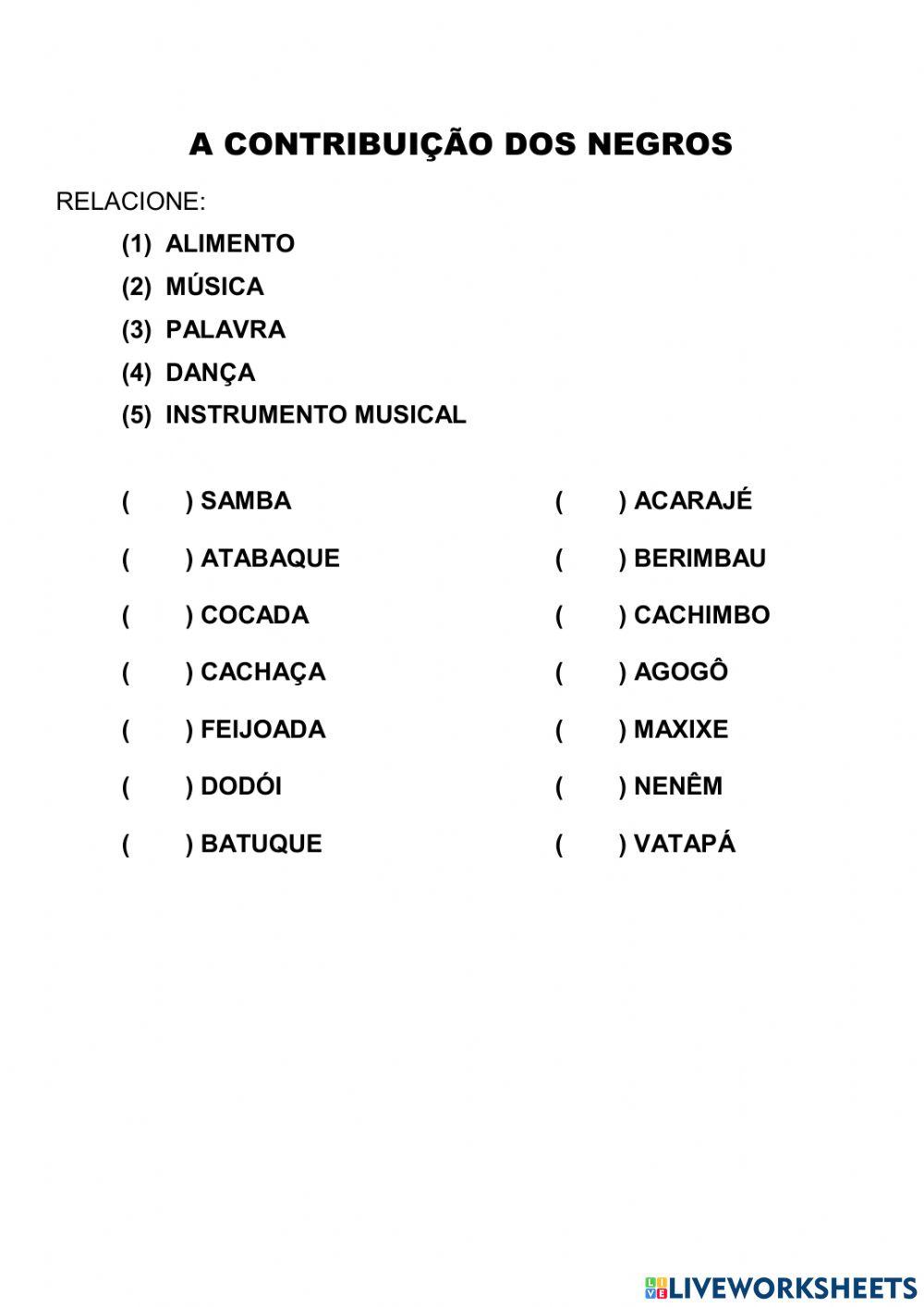 Contribuição dos negros