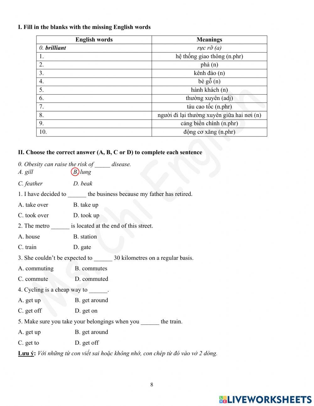 Foreign Teacher - S7 - Week 12 - U4 - Vocabulary 2