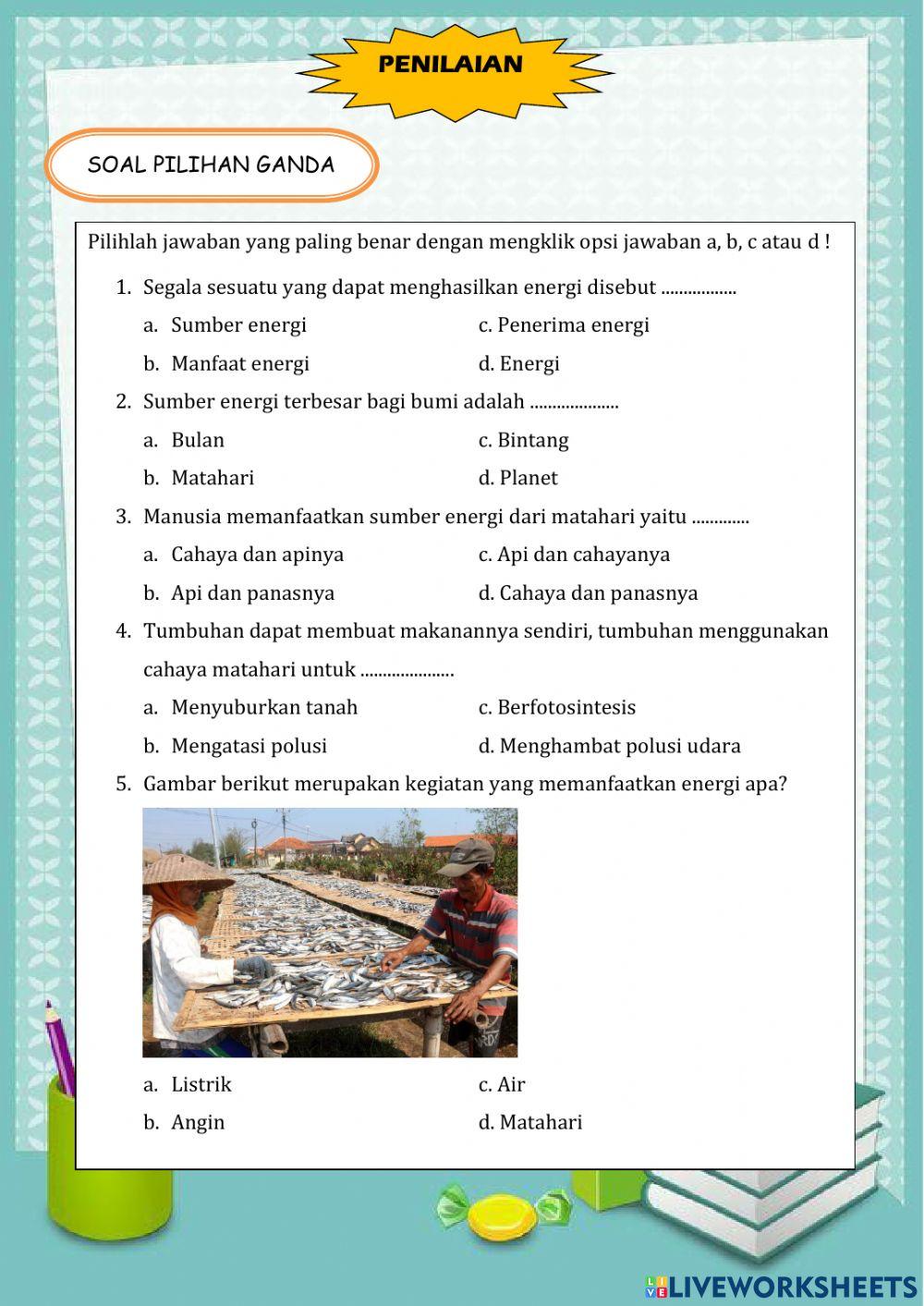 E-LKPD Kelas 4 Materi Sumber Energi