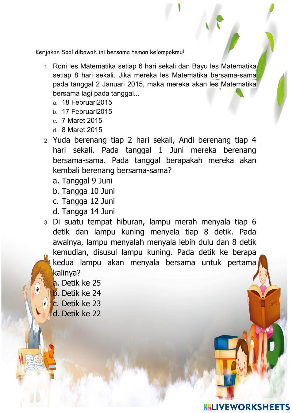 Lkpd mtk kpk soal cerita