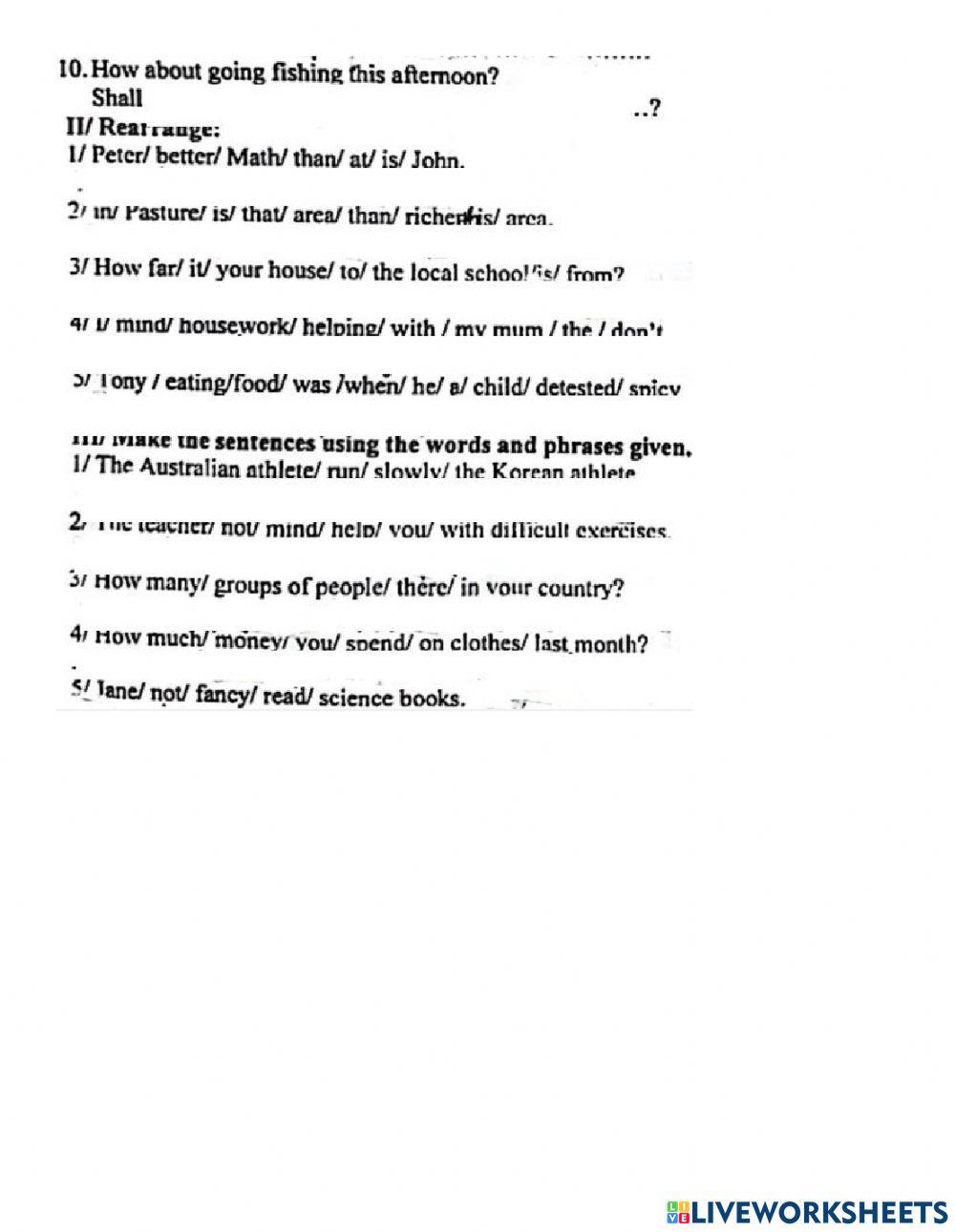 Grade 8 - review giua hoc ki 1