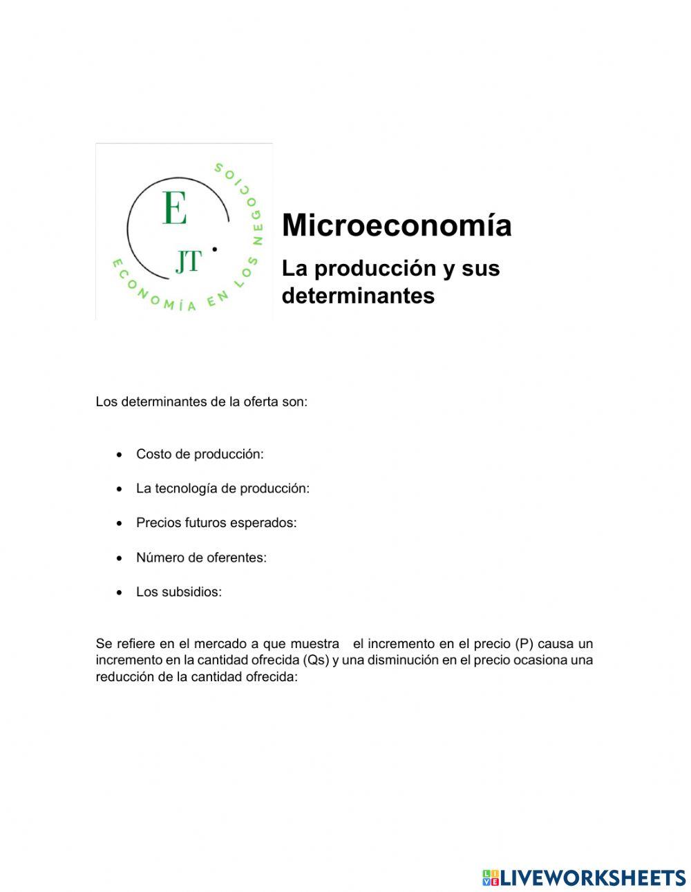 La producción y los determinantes
